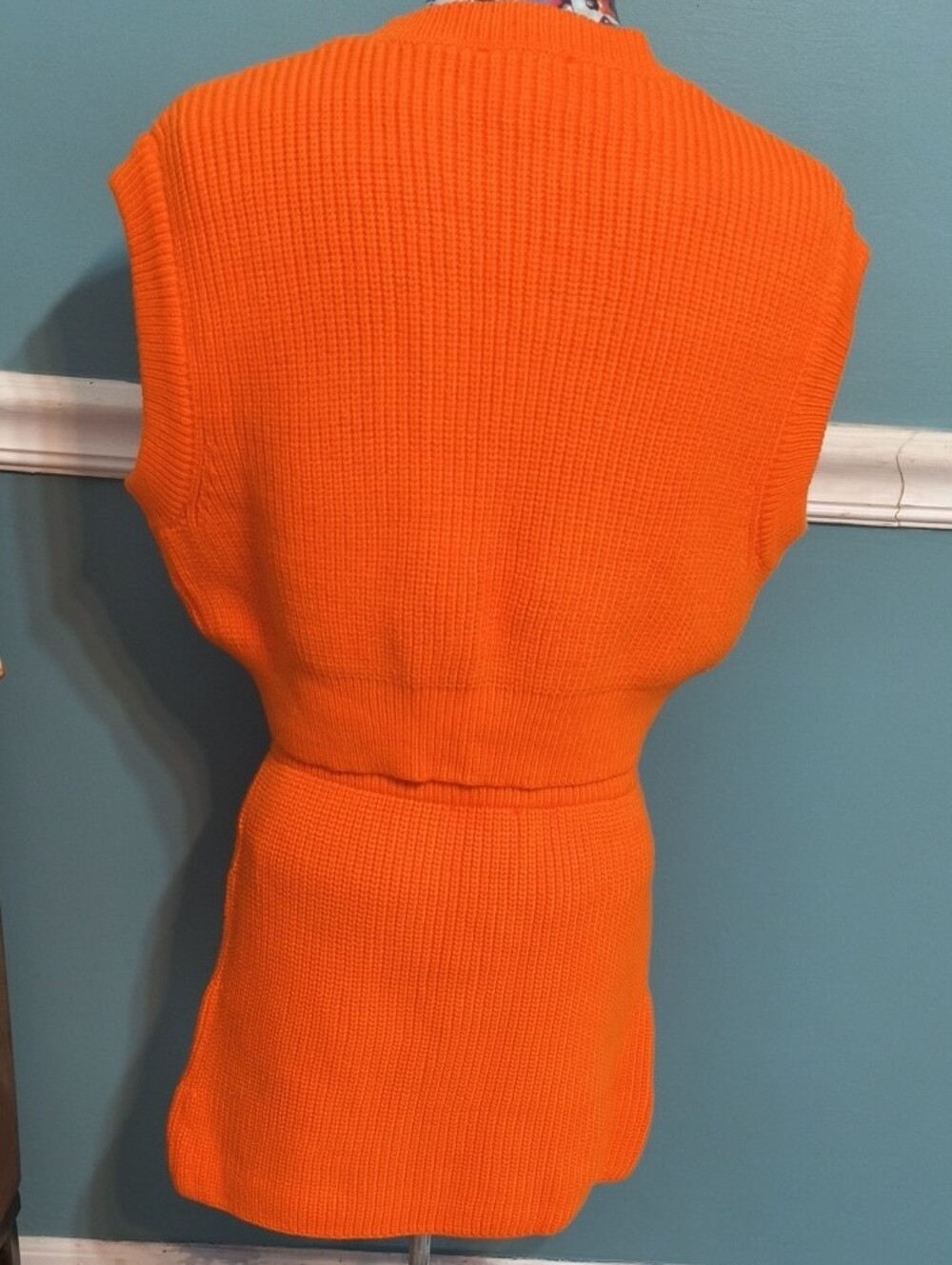 Triple Threads Bright Orange Knit Crop Top and Mini Skirt Set - Picture 4 of 8